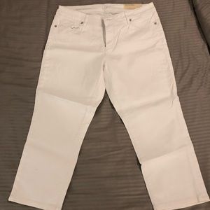 Loft Curvy Fit White Cropped Jeans Size 12 NWT
